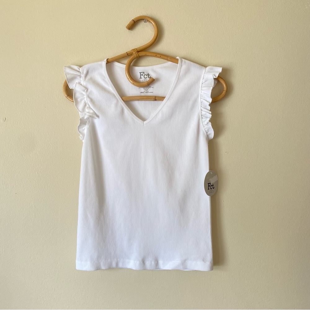 NWT FCT with Love Basics White Sleeveless Ribbed Top